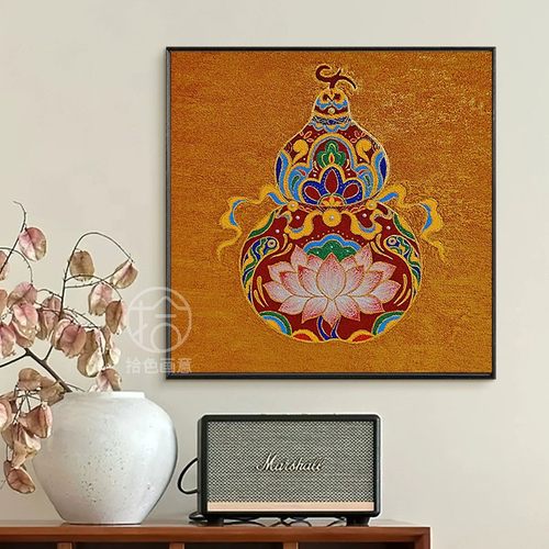 中古风葫芦数字油画diy填充涂色手工手绘福禄客厅丙烯油彩装饰画