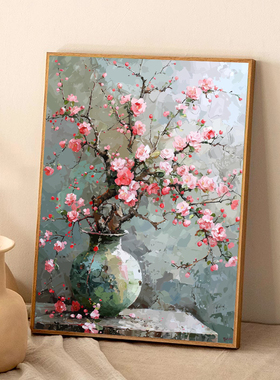古风繁花似锦数字油画diy填充涂色手工绘治愈系丙烯油彩装饰挂画