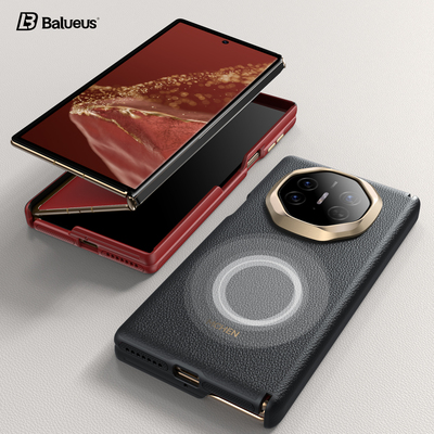 Balueus适用华为MateXT手机壳XT非凡大师高端三折叠屏MateXTS真皮保护套双中轴镜头全包防摔磁吸硅胶XTs外壳