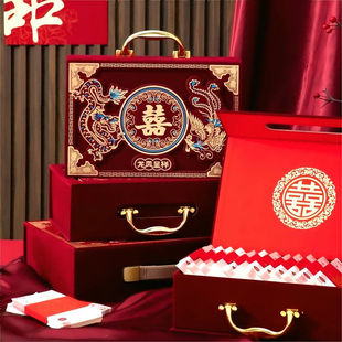 新款订婚彩礼钱盒子10万现金礼盒聘礼高档礼金箱提亲彩礼箱30万
