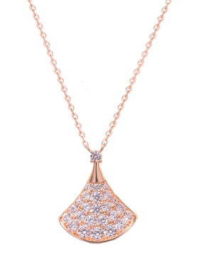 925银镀玫瑰金小裙子项链