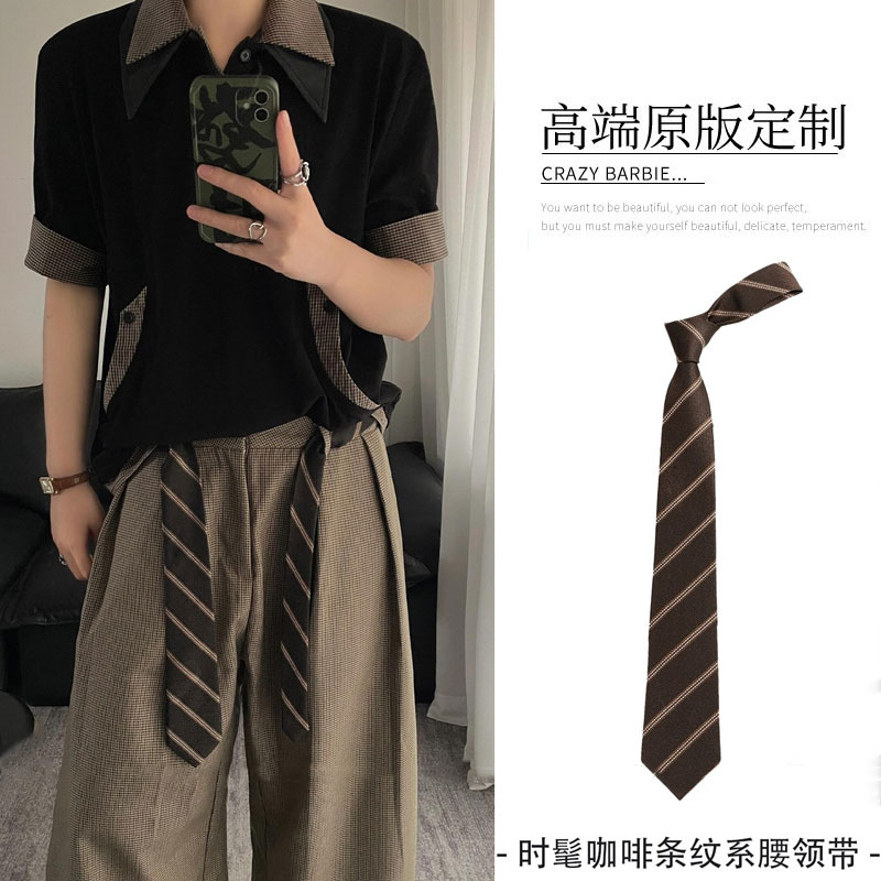 腰带丝巾条纹领带复古手打中古女图片