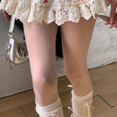 波点丝袜春夏季 超薄白色防勾丝纯欲0D复古圆点高透jk打底连裤 袜女