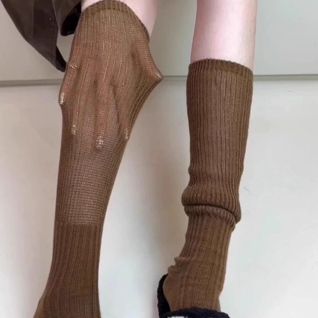 美拉德焦糖色~咖色可堆堆小腿袜