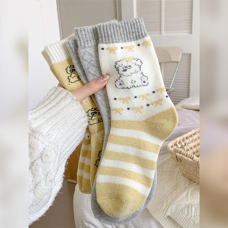 "你是我 藏在冬日里的喜欢"【冬季保暖加厚羊毛加绒袜子女中筒