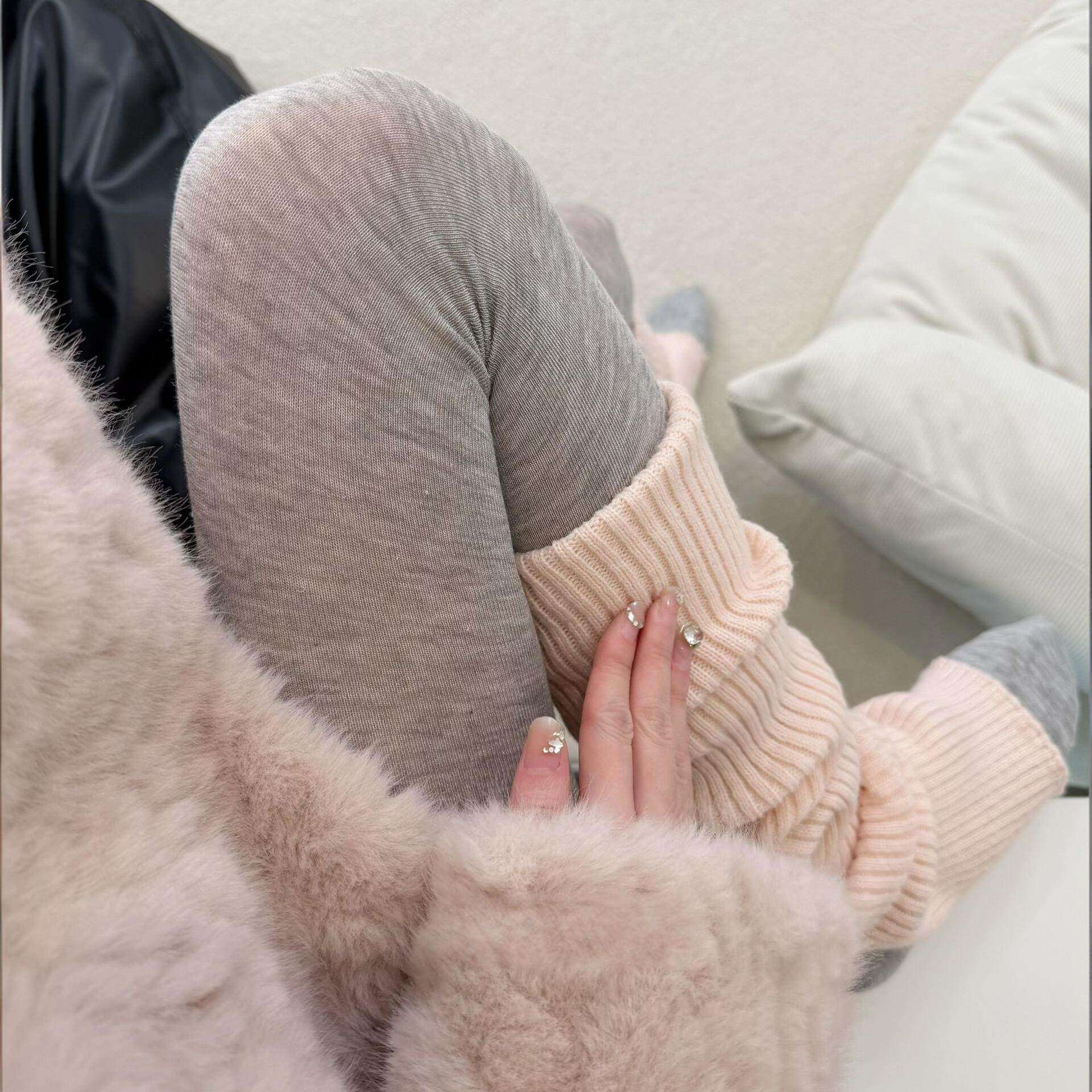 清冷感烟粉过膝羊绒袜套！2026秋冬女堆堆袜慵懒毛线针织腿套踩脚,女士内衣/男士内衣/家居服,长筒袜,淘宝优惠券,粉丝福利购,淘宝优惠卷