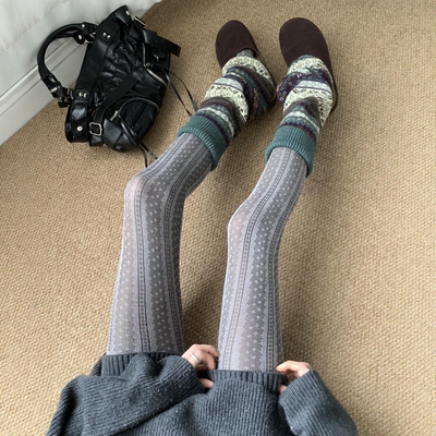 拒绝撞款！！竖纹花纹连裤袜小众