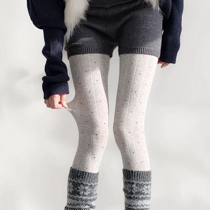 显瘦竖条纹外穿打底裤白色连裤袜