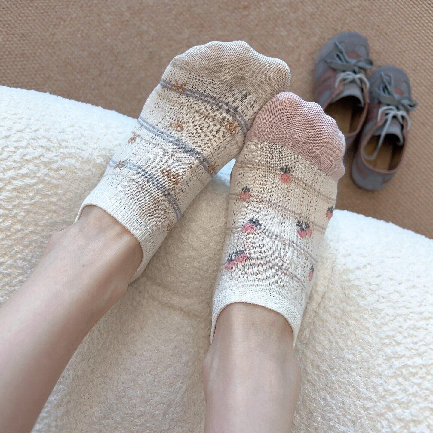 这也太夏天了吧！甜美船袜女夏季