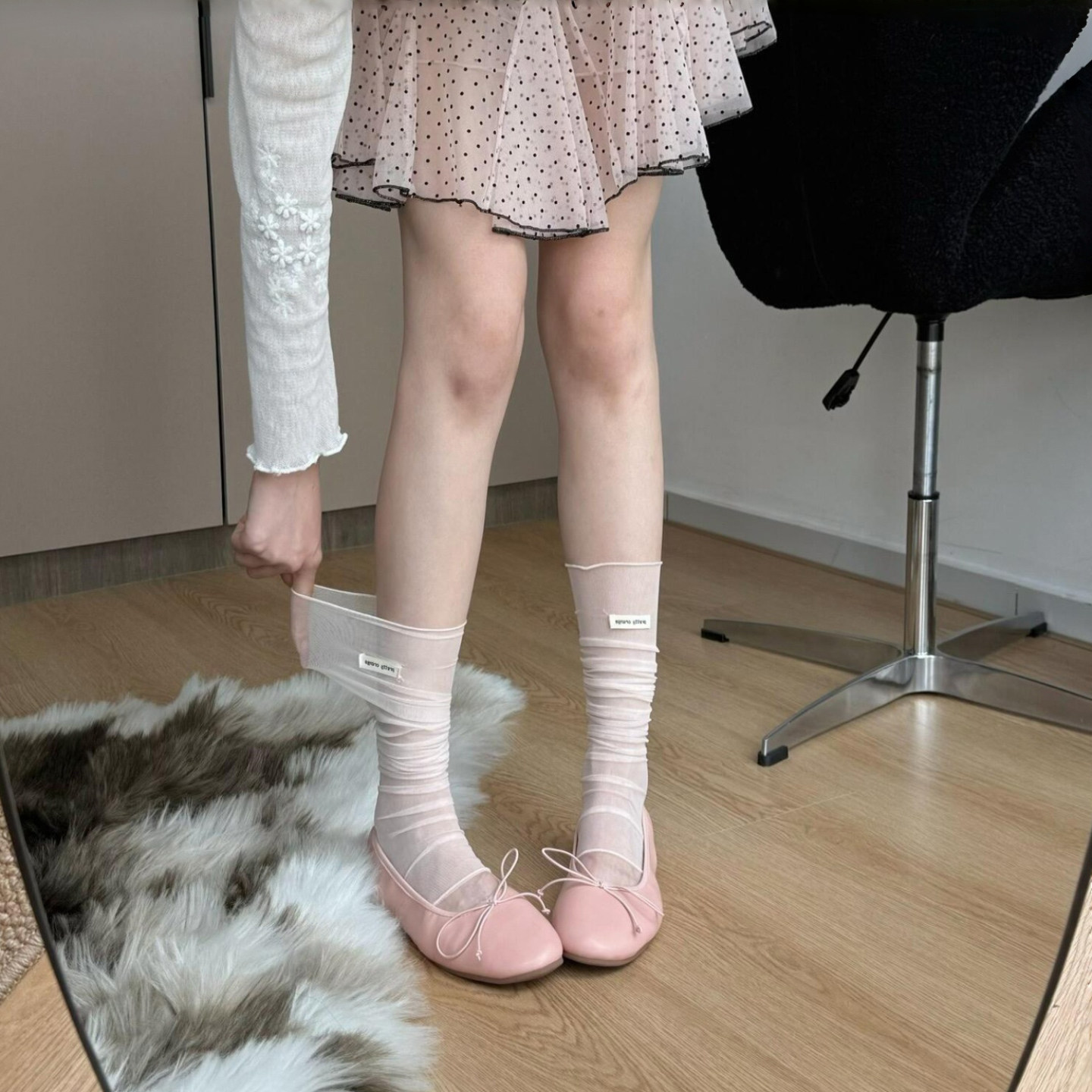 神仙粉色巨显白还显瘦袜套女夏薄