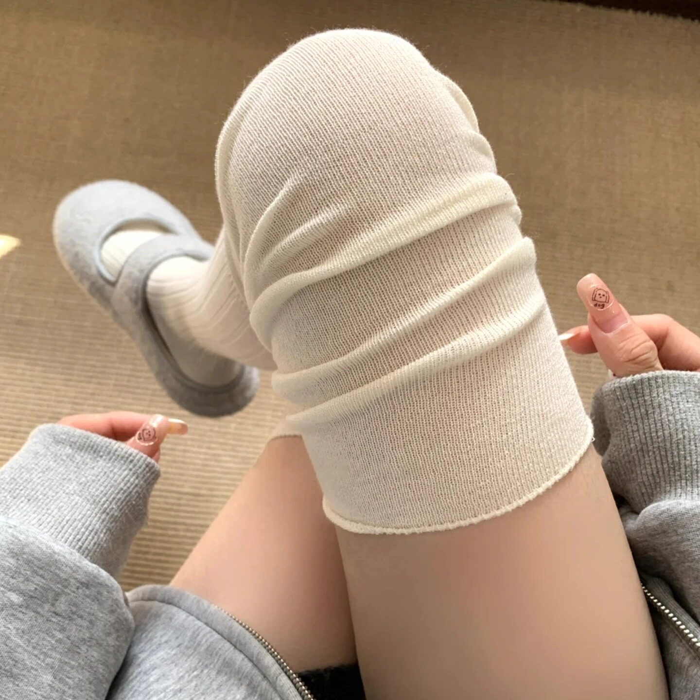 过膝袜子秋小腿袜简约长袜显瘦