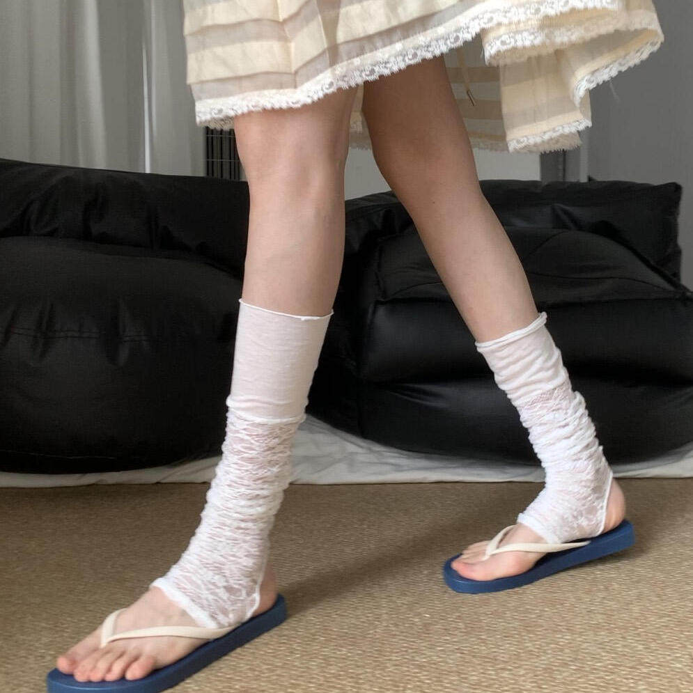 韩系芭蕾风踩脚袜套女夏薄款堆堆
