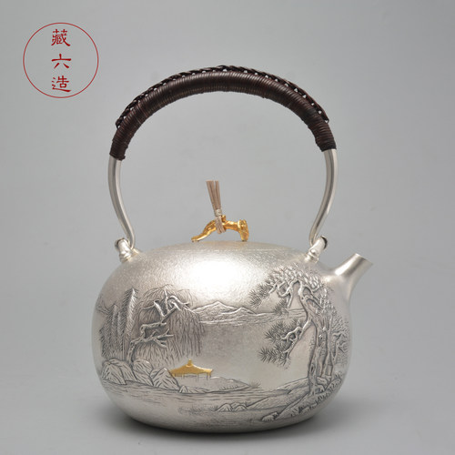 纯手工纯银999家用银壶