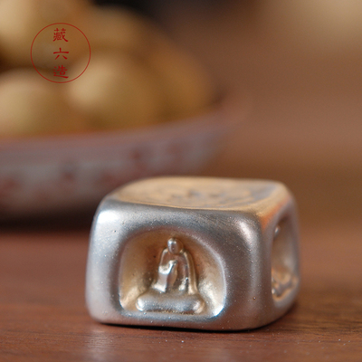 纯银盖置纯手工999纯银创意茶宠摆件 日式盖置 壶盖架茶道配件