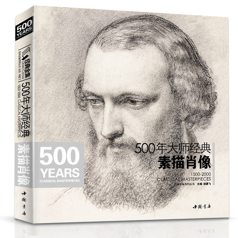 500年大师经典素描肖像经典全集杨建飞高清画册临本人物头像参考