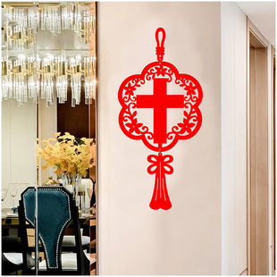 2026年喜庆十字架绒布挂件居家节日装饰用品圣诞节送人小礼物品