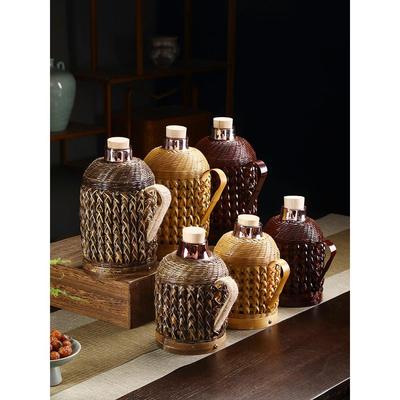 竹编热水瓶老式暖水壶中式复古怀旧开水壶玻璃内胆暖瓶家用保温壶