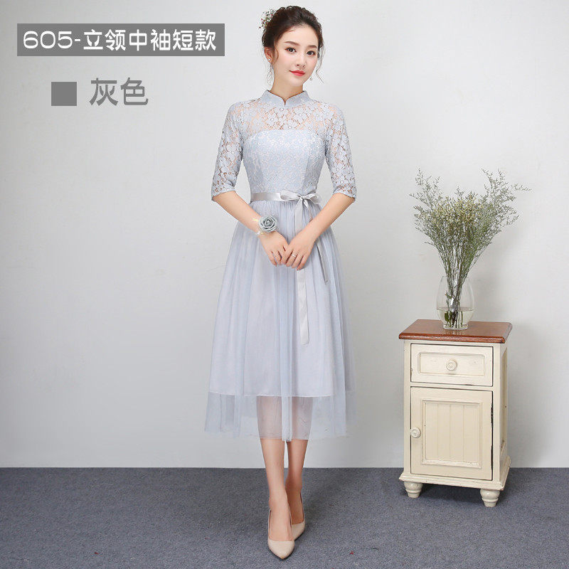 伴娘服长款2019新款灰色。长袖香槟蓝灰女款中长款合唱团中长裙|msdalam kategori Butik wanita / wanita, perkahwinan/Cheongsam/pakaian, pakaian/malam - dari Buy2taobao.com untuk memberikan perkhidmatan ejen Taobao profesional membeli