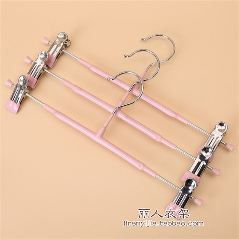 家用不锈钢浸塑裤夹多功能防滑裤夹子裙夹干湿两用衣架裤挂