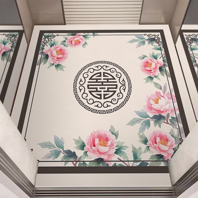 新中式电梯地垫轿厢楼梯门口进门家用专用高端防滑垫子可定制地毯