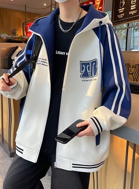 胖子300斤青少年外套棒球服男初中学生潮牌帅气春秋装棒球衫夹克