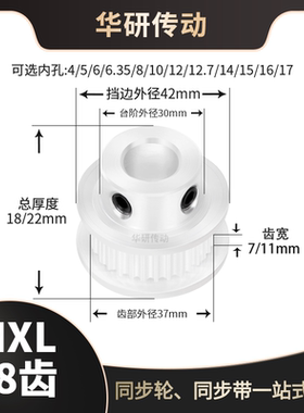 同步轮MXL58齿BF型槽宽7/11带台阶内孔4566.3581012.7145同步带轮