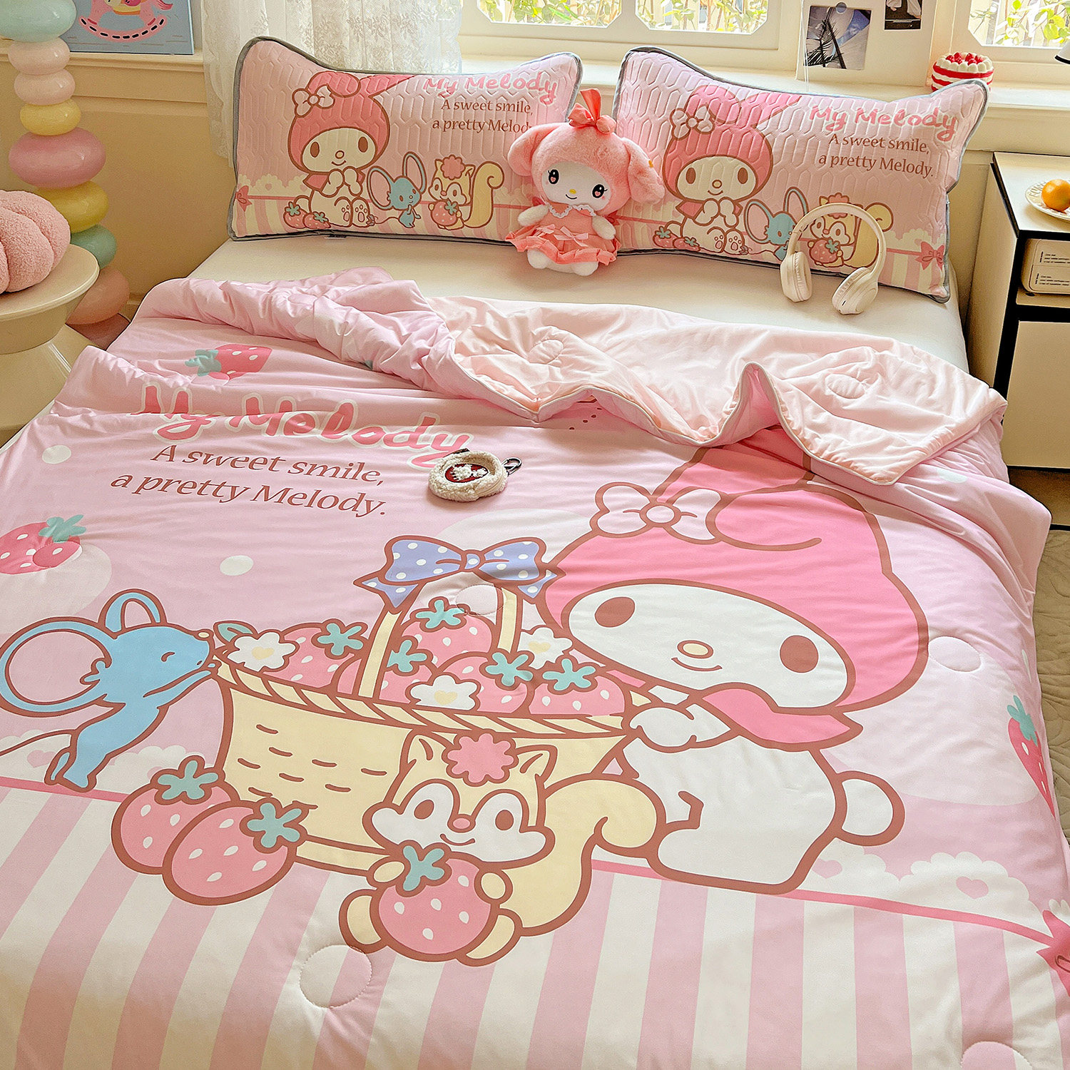 美乐蒂A类儿童夏被凉感空调被1.5米单人幼儿园卡通夏凉被冰丝薄被