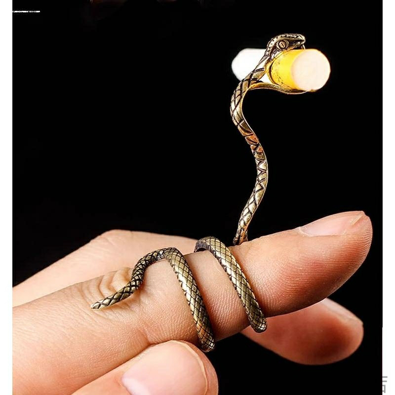 香烟生肖碧磷配件防熏烟托戒指配饰蛇皇指环男式翔龙烟架防烫个性