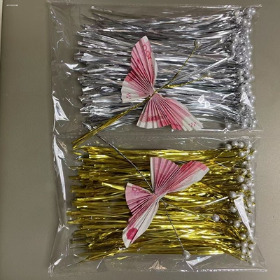 网红爆款有钱花制作花材蝴蝶花diy材料包创意礼物仿珍珠铁丝扎带