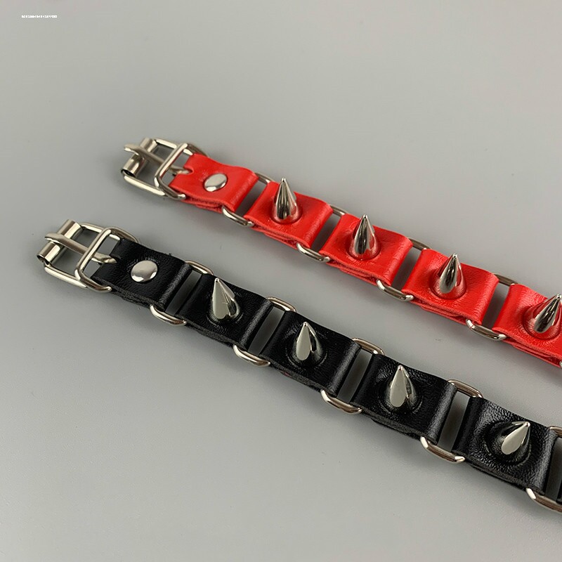 暗黑尖刺项圈女朋克个性嘻哈摇滚街头铆钉颈圈项链亚文化颈带ins