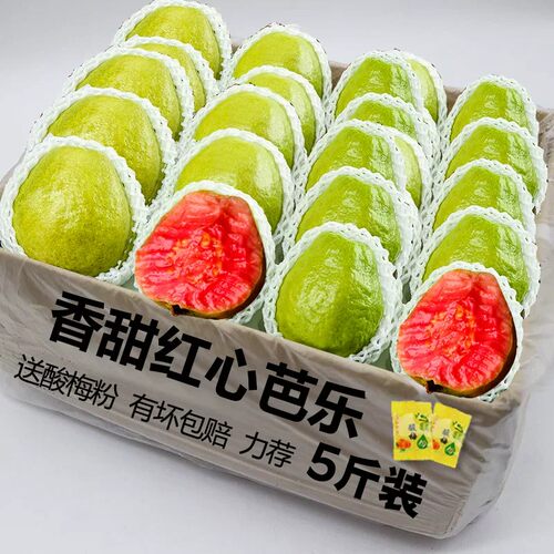 芭乐红心番石榴新鲜水果新鲜当季软甜奶油胭脂红芭乐树熟大果包邮