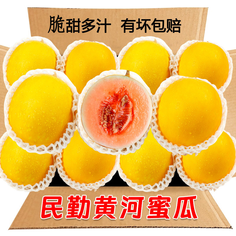 甘肃民勤蜜瓜沙漠甜瓜新鲜水果当季黄河香瓜金红宝整箱哈密瓜香甜