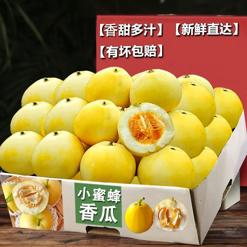 甜瓜小蜜蜂香瓜蜜瓜当季整箱新鲜水果正宗山东现摘小蜜蜂冰淇淋星