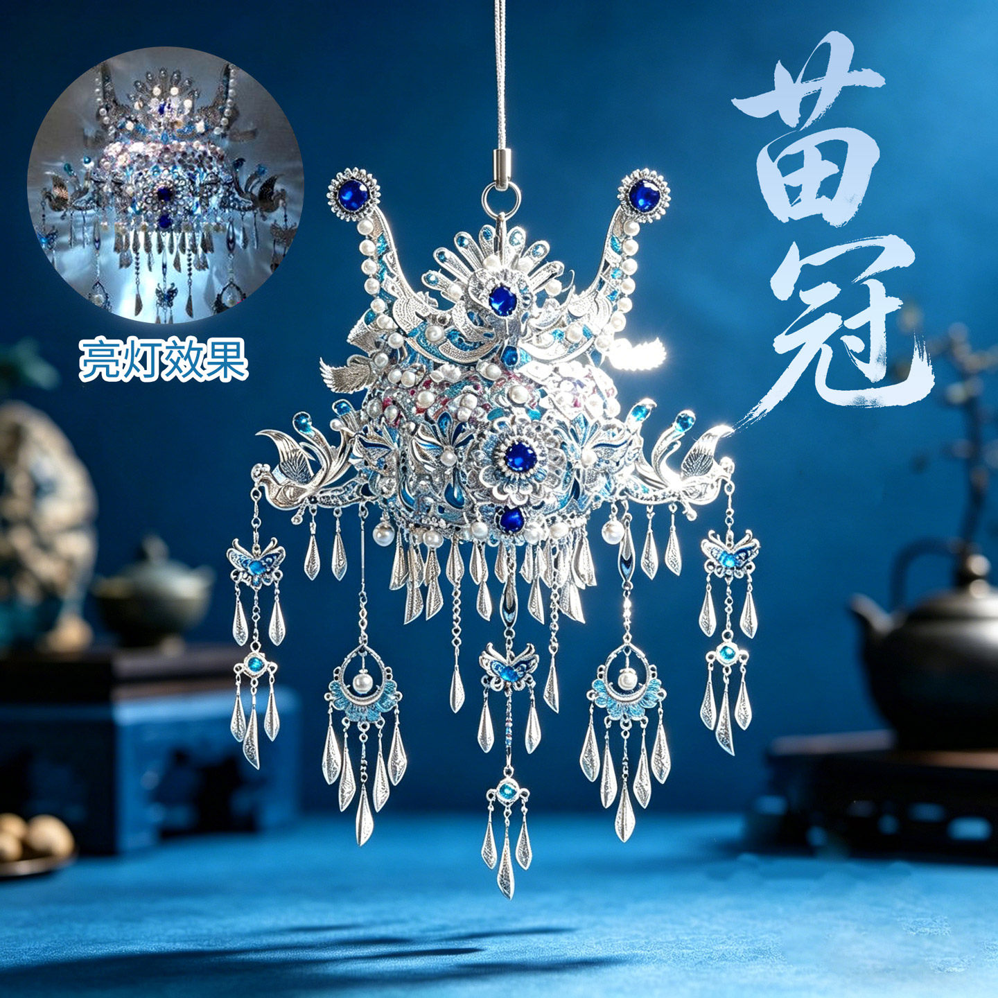 钢达苗冠冰箱贴凤冠diy手工材料金属拼图立体拼装模型非遗礼物女图片