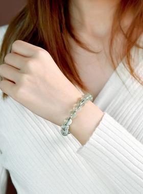 2025天然绿幽灵水晶手链满天星幽灵绿色水晶单圈手串男女款饰品礼