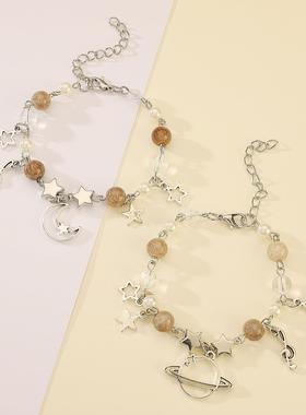 2025欧美ins镂空星球月亮情侣手链好朋友闺蜜手链y2甜酷百搭跨境