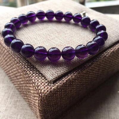 2025紫水晶手链简约款紫晶学生招桃花水晶手串女款饰品礼物时尚