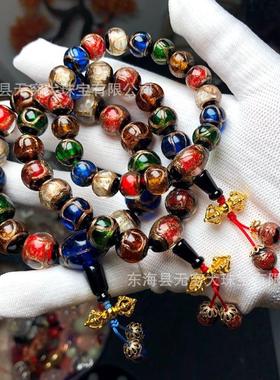 2025网络爆款香灰琉璃圆珠手链手工香灰琉璃珠子手串男女多宝饰品