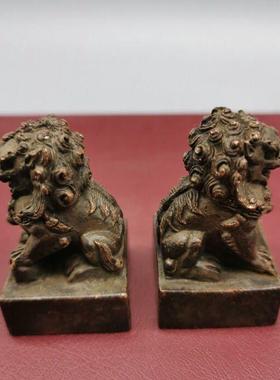 2025古玩杂项铜印章小铜老印章仿古狮子印章仿古铜印章 包浆老道