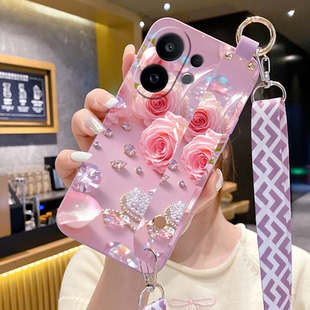 适用于vivoS30手机壳腕带支架S20女S19斜跨S18防摔S17挂绳S16简约S15可爱S12新款S10pro复古S9液态硅胶S7潮S6