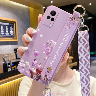 适用vivoS7手机壳V2020A新款液态硅胶vivoS7e腕带支架vivos9男女vivos9e防摔V2072A全包V2048A可爱潮牌个性潮