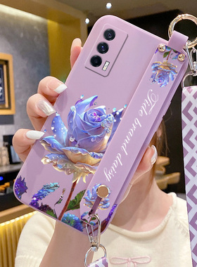 适用vivoiqooneo5手机壳vivoiqooneo5Se新款液态硅胶V2157A腕带支架V2055A防摔V2118A全包vivoiqooneo5活力版