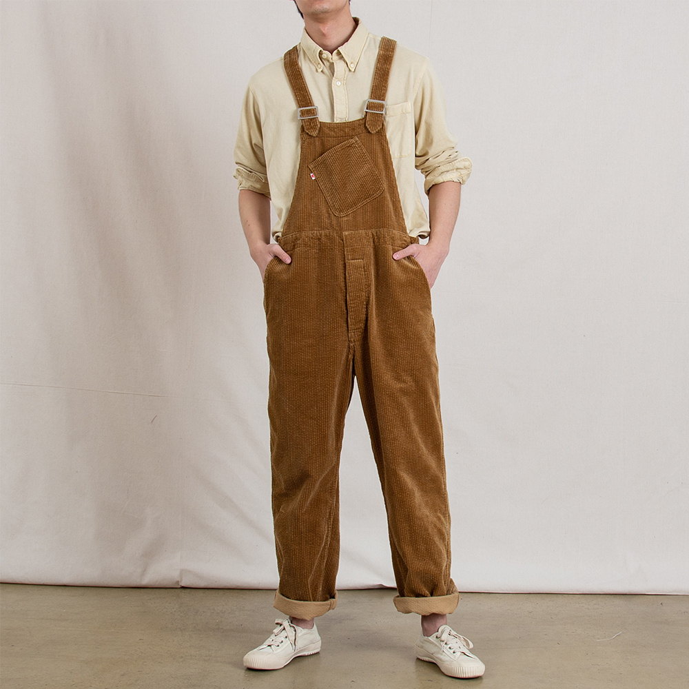 国棉壹厂 60年代中式工装重磅灯芯绒背带裤 vintage&republic