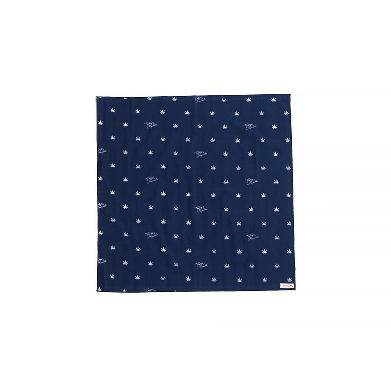 国棉壹厂 复古全棉蓝色拔印方巾 七叶草  vintage&republic