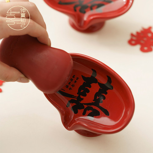 仲夏知己肥皂盒结婚香皂盒一对卫生间浴室陶瓷沥水皂盒结婚用品