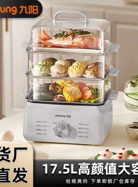 九阳17.5L电蒸锅电煮锅多层大容量多层蒸笼一体定时DZ175HG-GZ688