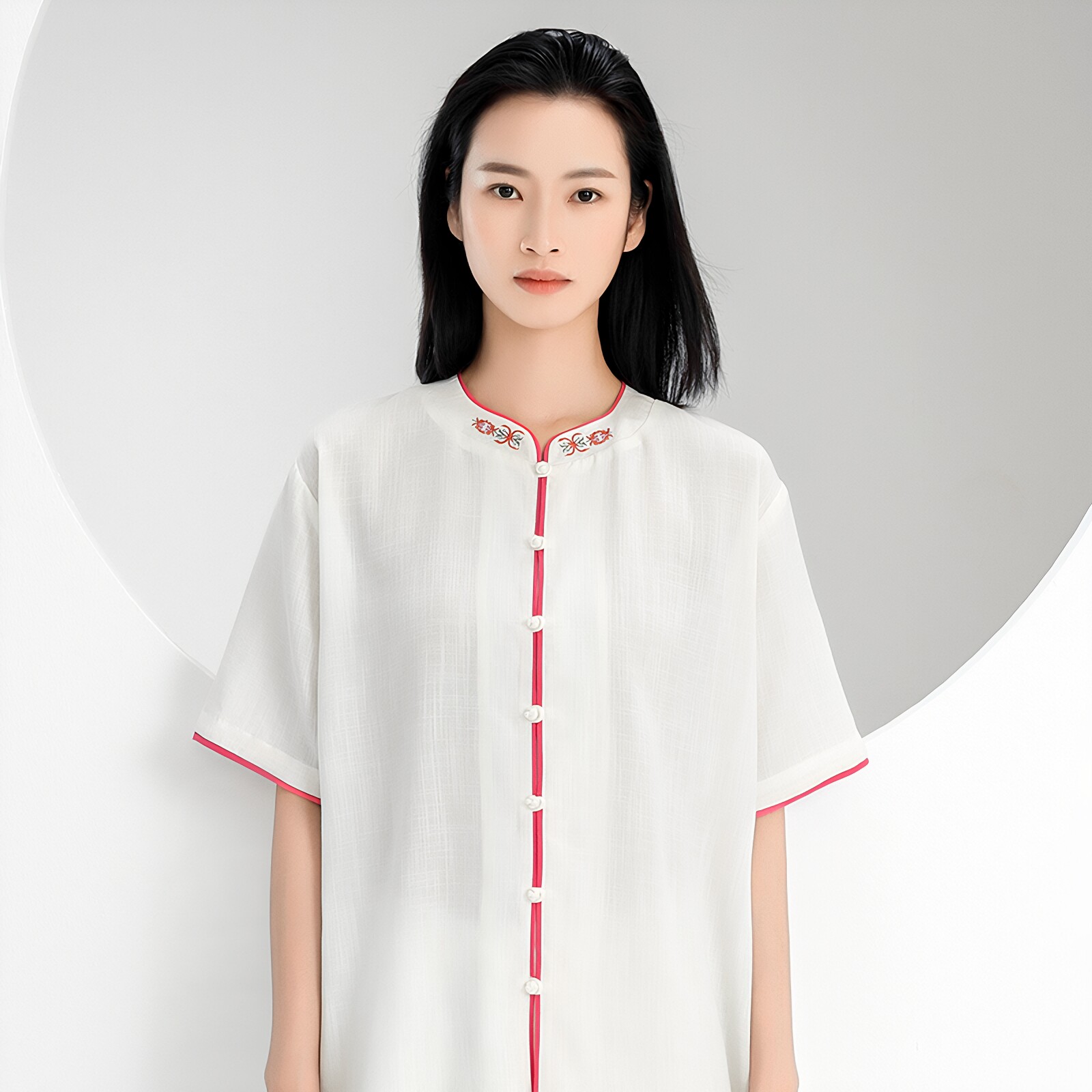 26新款刺绣太极服夏季短袖套装