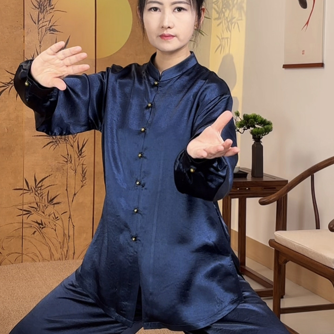 这太极服真丝滑垂坠呀!