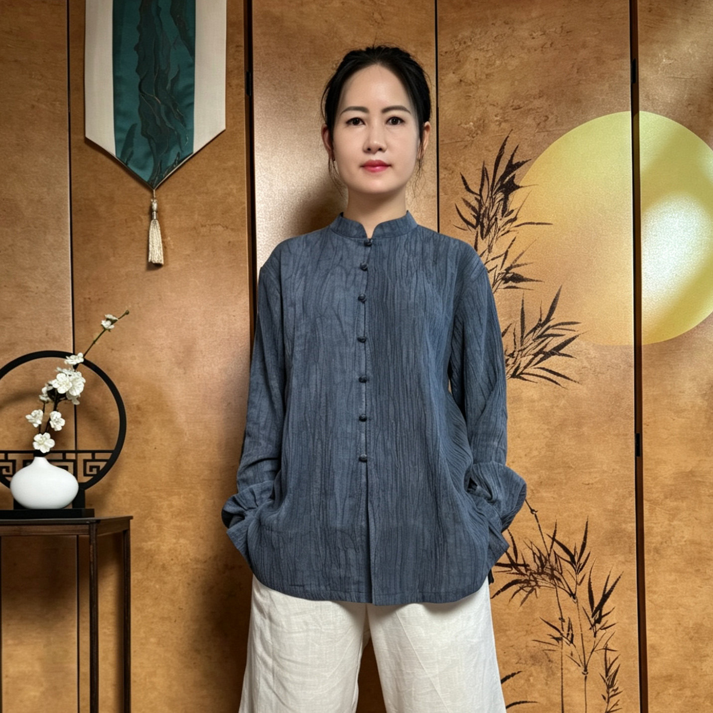 新中式天丝苎麻男女太极服