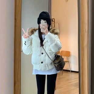 大毛领短款 设计感小个子加厚羽绒棉服外套 羽绒棉服女新款